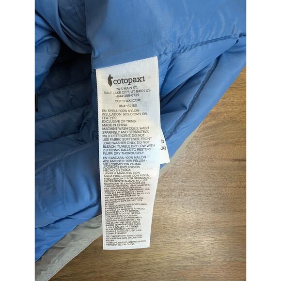 Cotopaxi Fuego Down Vest Womens 2XS Beige Pebble Stripes Lightweight Zip-Up NWT - Picture 5 of 6